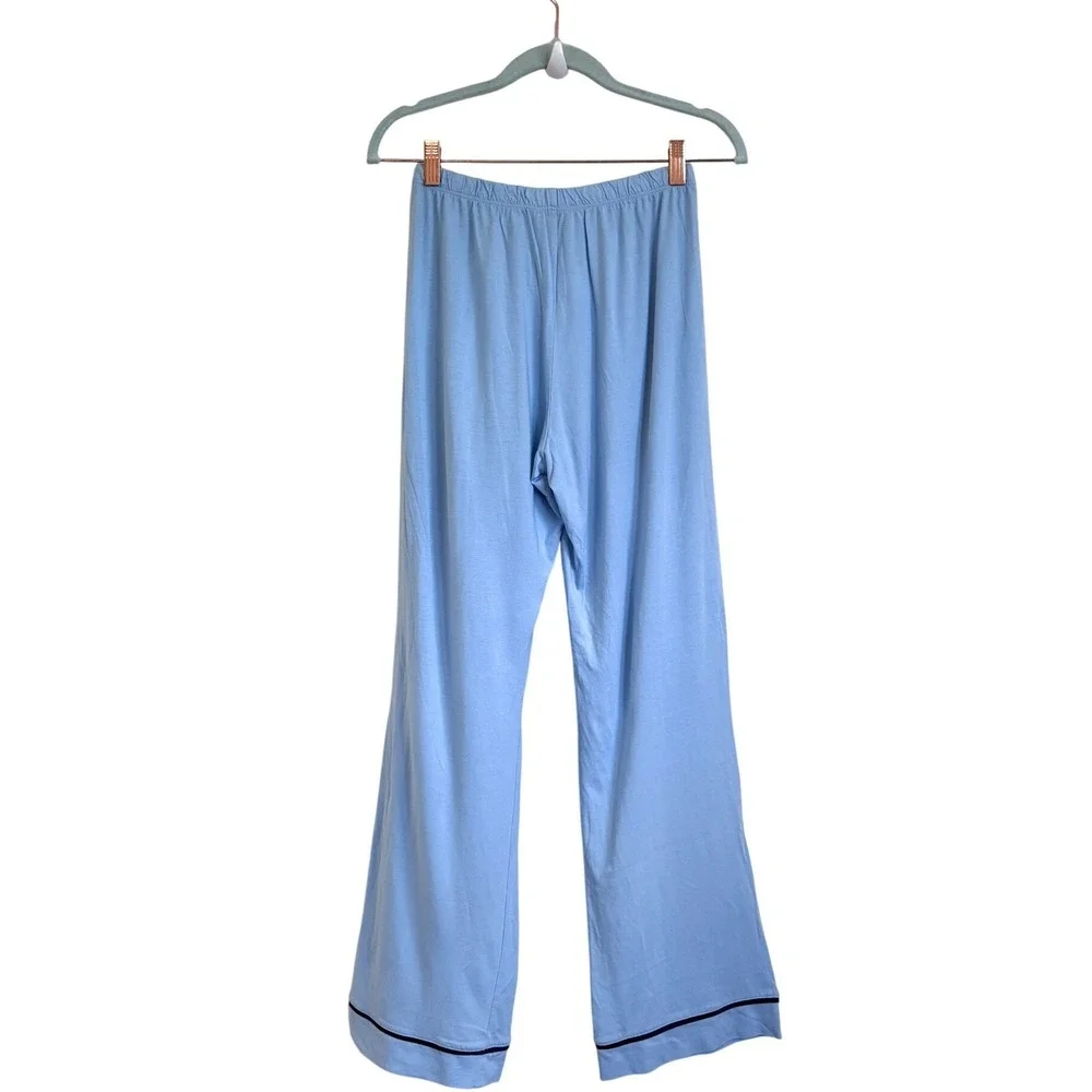 Cosabella Womens Pima Cotton Pajama Set Medium Blue Lounge Long Sleeve Pants